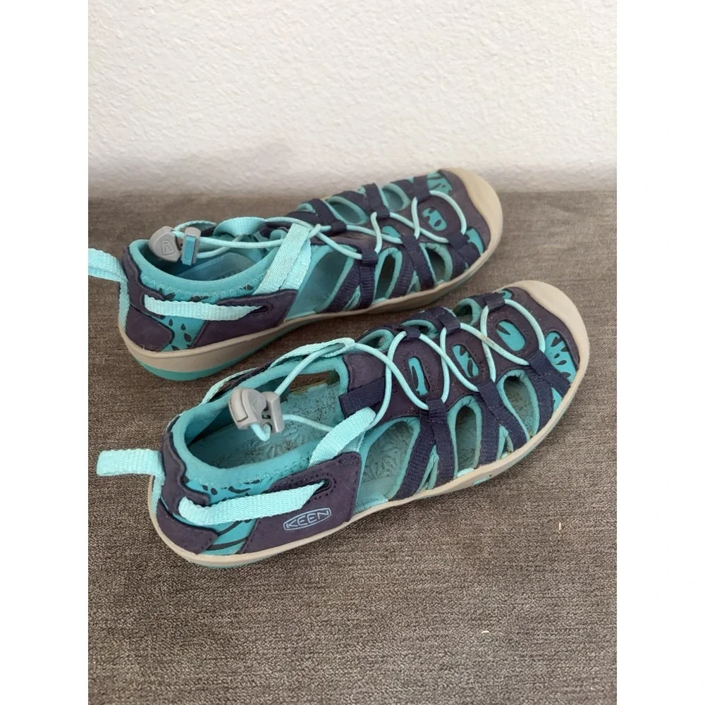 Keen Moxie H2 Sandals Big Kid Sz 1 Teal Blue Green Closed Toe Shoe Water Hiking